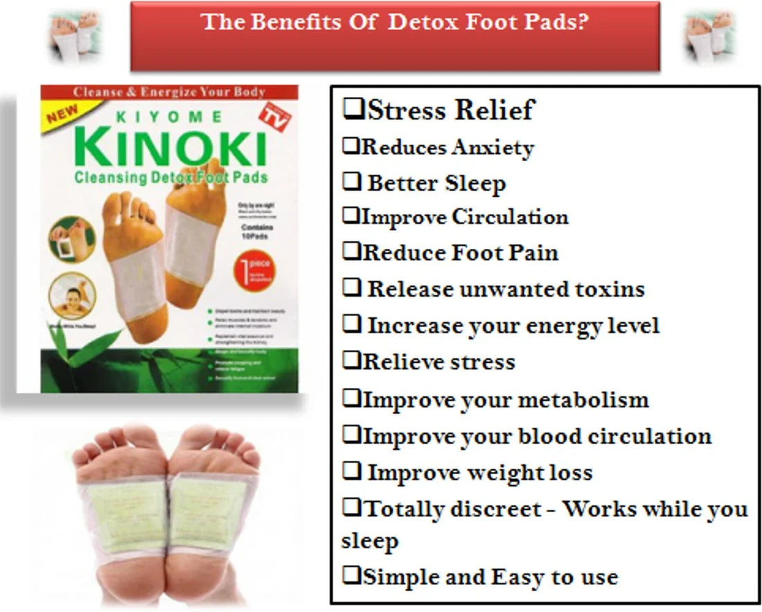 Kinoki Foot Pads – Overnight Foot Care (10 Pads) ⭐ (Recommended)