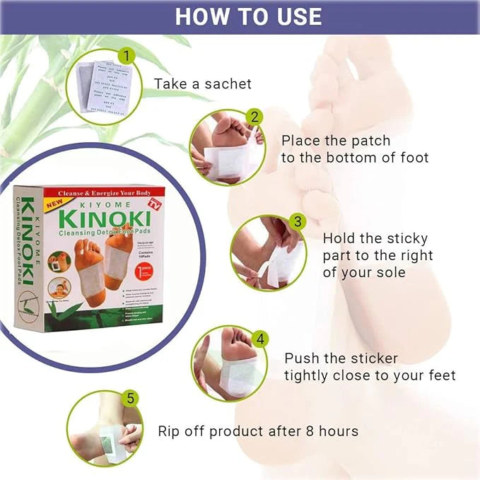 Kinoki Foot Pads – Overnight Foot Care (10 Pads) ⭐ (Recommended)