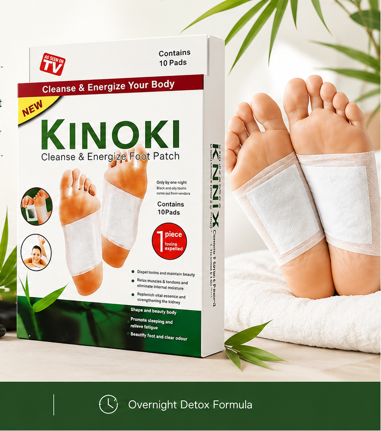 Kinoki Foot Pads – Overnight Foot Care (10 Pads) ⭐ (Recommended)